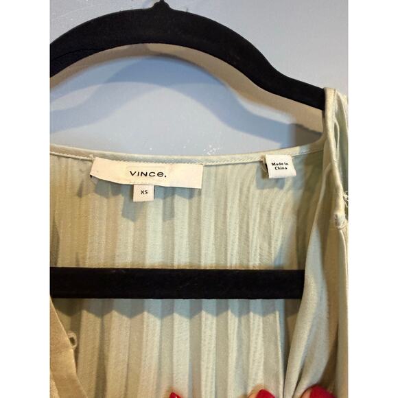Vince Pleated Satin Blouson Top – XS - Picture 3 of 3